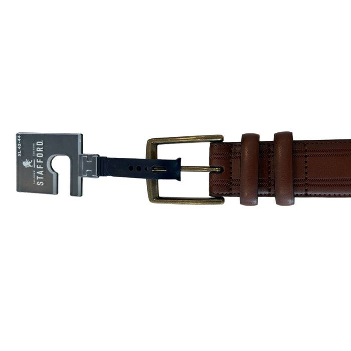 Classic Stafford Brown Leather Belt XL (42-44) Durable Stylish Mens Accessories