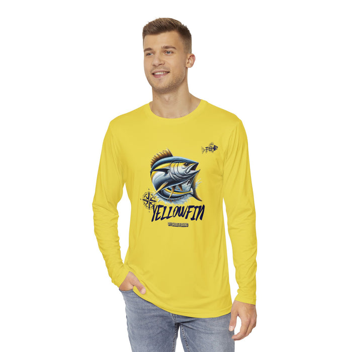 Yellowfin Tuna Fishing Long Sleeve Shirt, Unisex 100% Polyester Performance Gear (YELLOW)