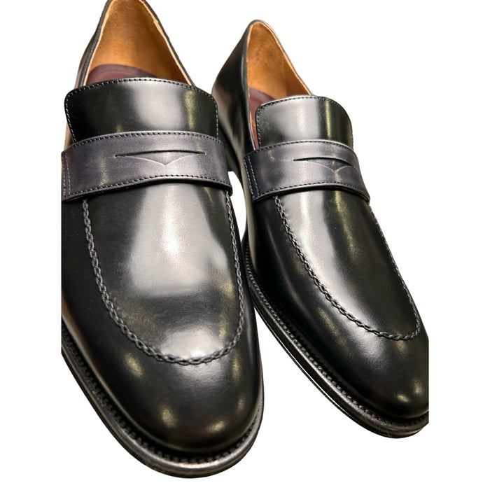 Bruno Magli Arezzo Black Leather Penny Loafer, Size 11 – Italian Calf Leather