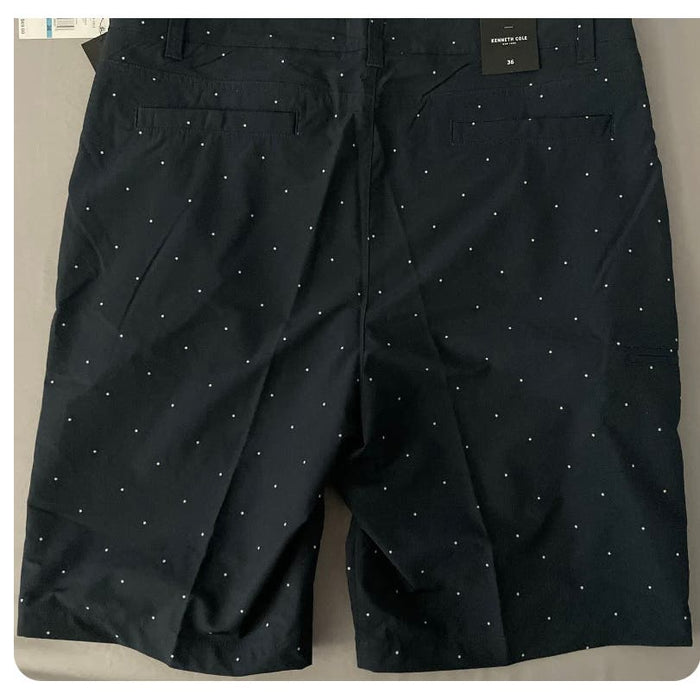 Kenneth Cole Men's Star Print Tech Cargo Shorts - Navy, Size 34 * MS32