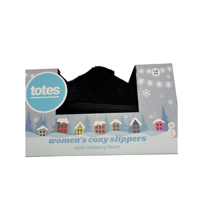 Totes Toasties memory foam slippers  Hoodback slide Womens LG 8-9