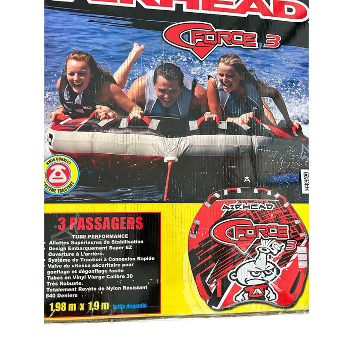 AIRHEAD AHGF-3 G-Force 3 Triple Rider Inflatable Towable Lake Tube MSRP $240