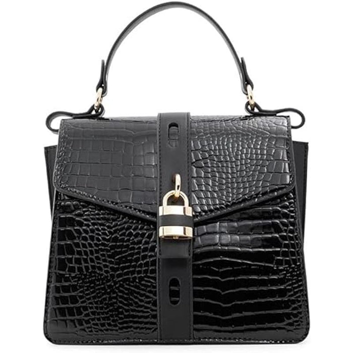 Eco-Chic Statement: Call It Spring Black Medallion Top Handle Bag