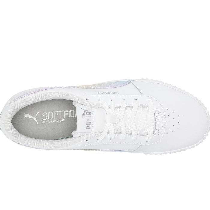 PUMA Carina L Prismatic Women's Sneaker SZ 5.5 US White-Silver - Stylish Comfort