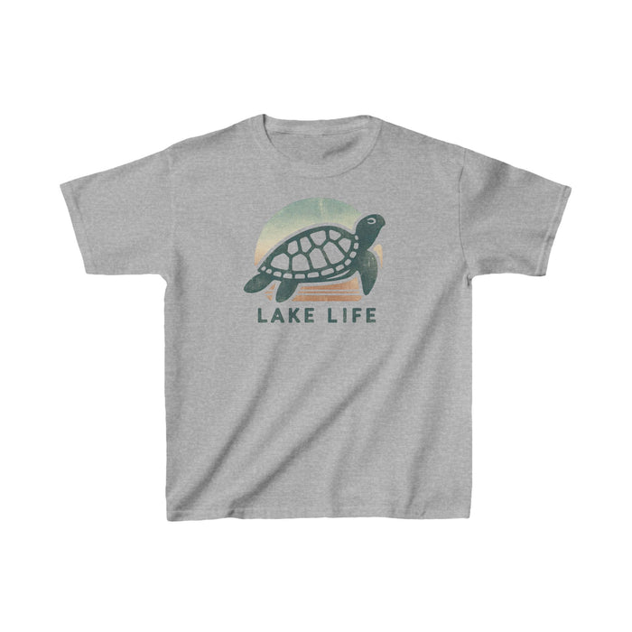 Lake Life Turtle Kids Heavy Cotton Tee - Durable & Comfy Shirt Camping, Hiking, Outdoor Adventures, Toddler, Boy Gift, Girl Gift