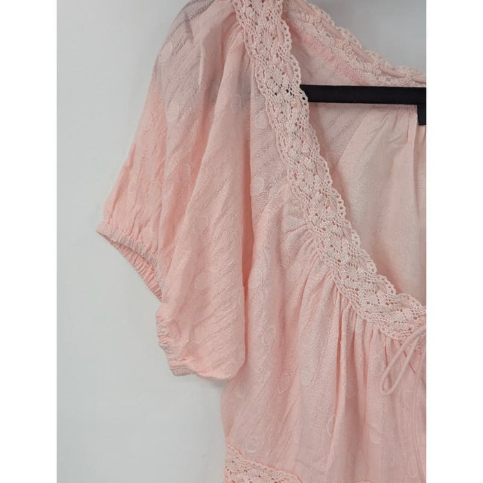 Lulu's Light Pink Boho Babydoll Dress Size M * Perfect for Summer Days WD22
