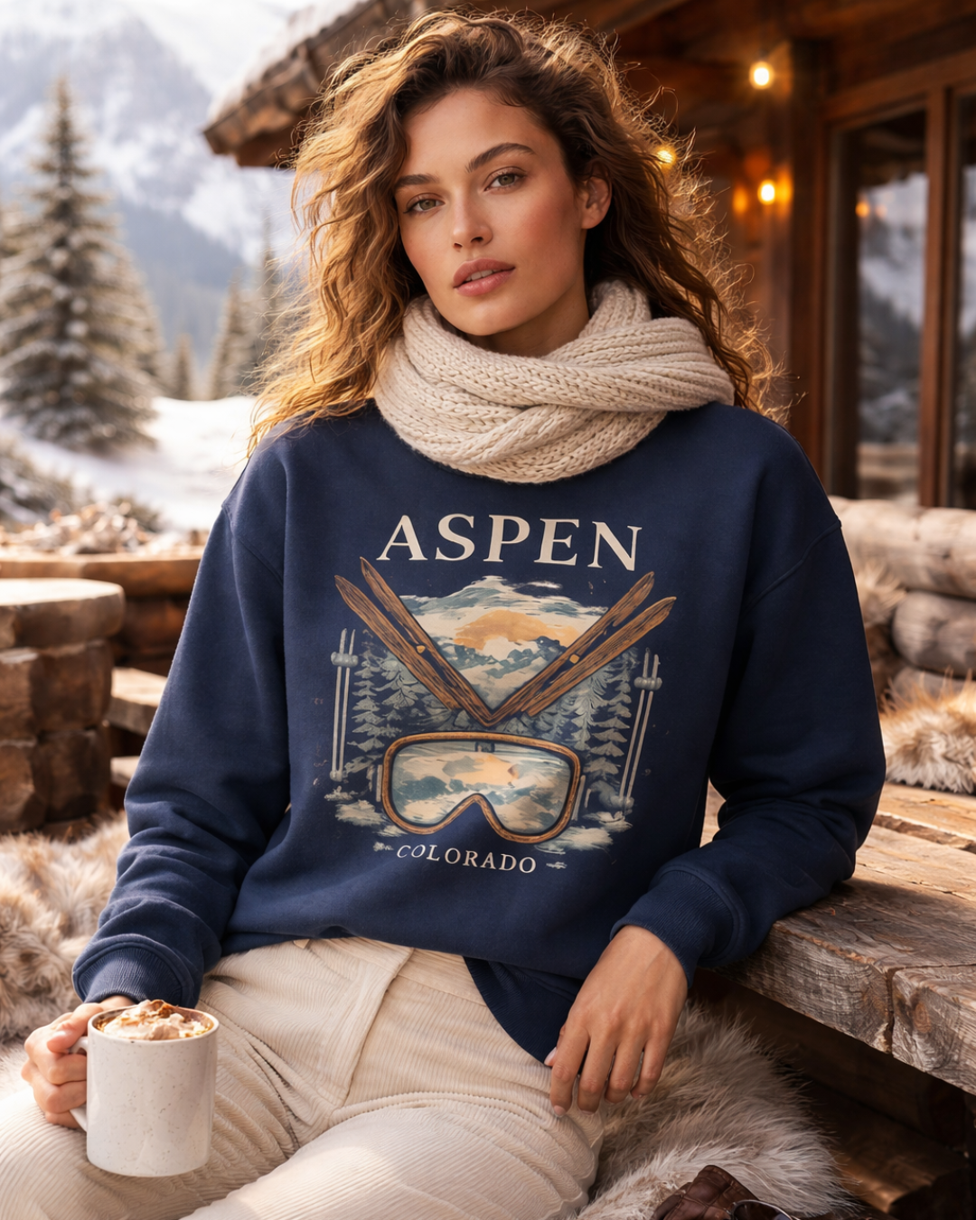 Aspen Colorado Crewneck - Vintage Alpine Ski Sweatshirt Heritage Winter
