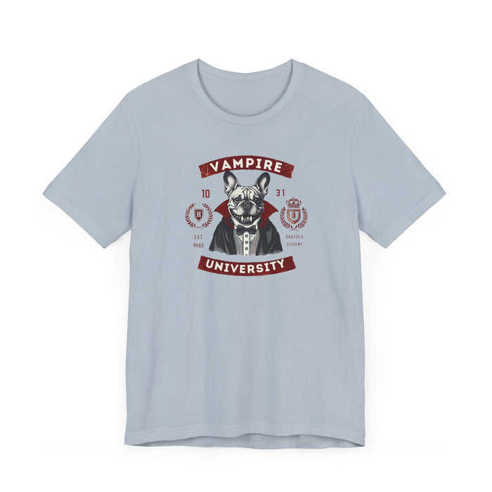 Dracula's Pup French Bulldog at Vampire University Tshirt Halloween Tshirt Vampire Tshirt Halloween Tee Great Gift Idea