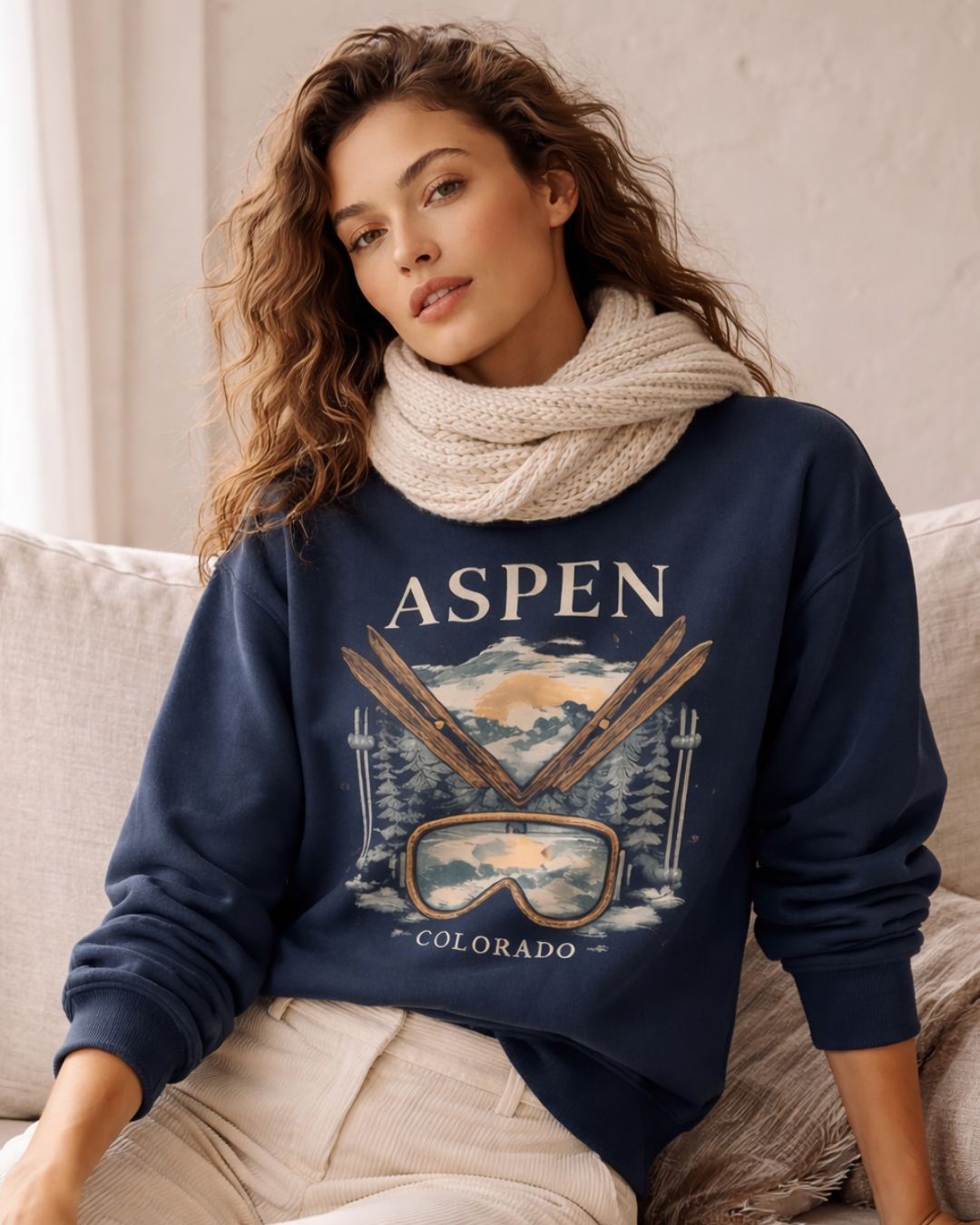 Aspen Colorado Crewneck - Vintage Alpine Ski Sweatshirt Heritage Winter