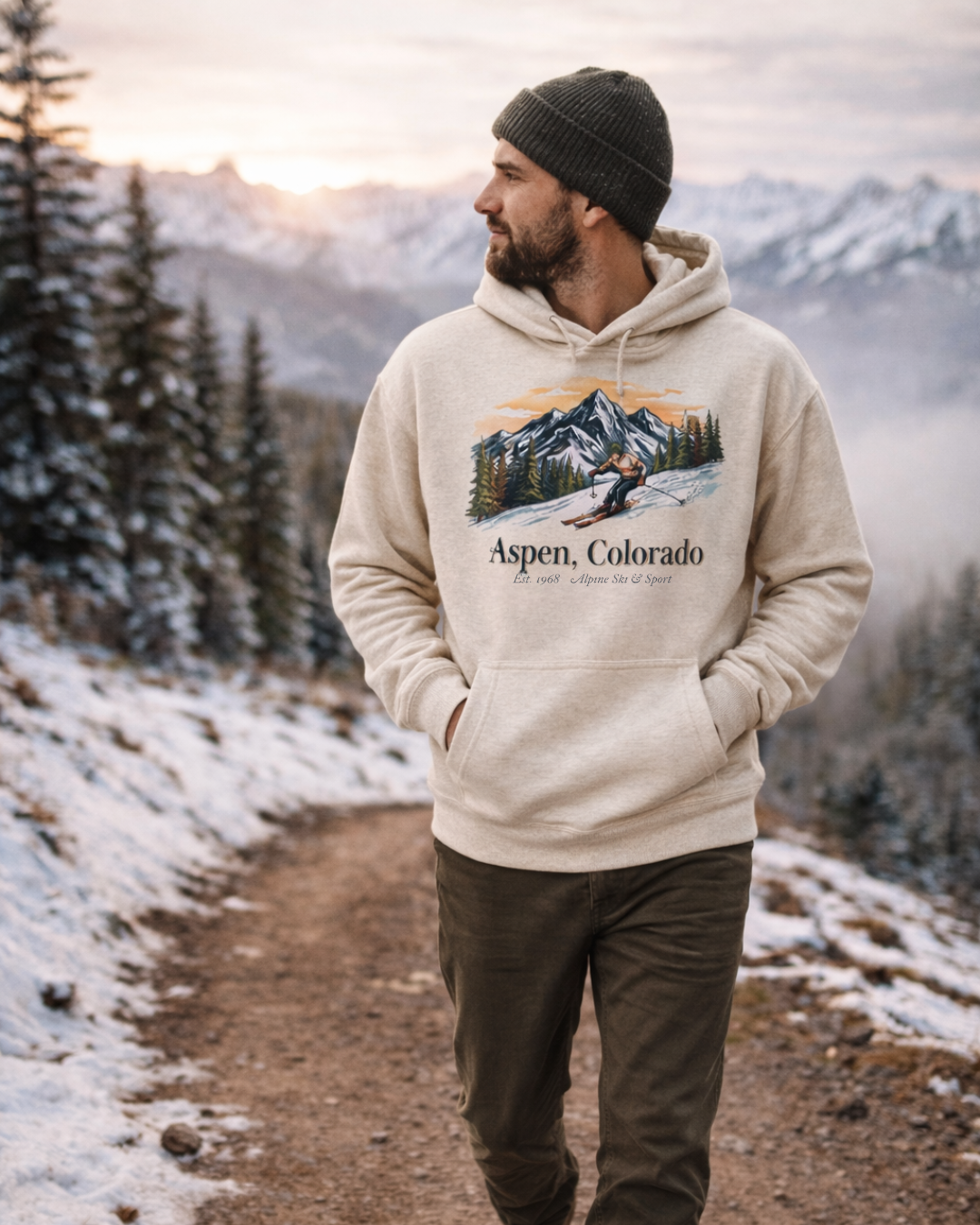 Aspen Alpine Heritage Hoodie - Ski Colorado Mountain Sweatshirt