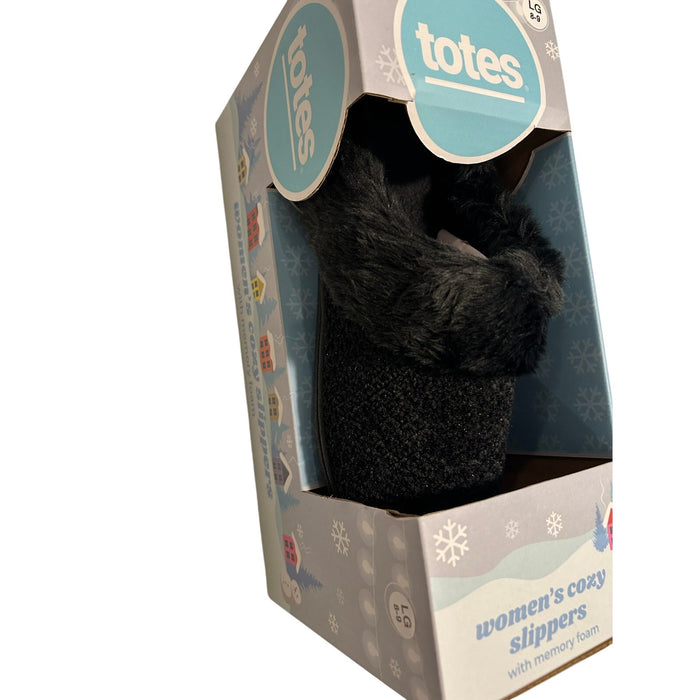 Totes Toasties memory foam slippers  Hoodback slide Womens LG 8-9