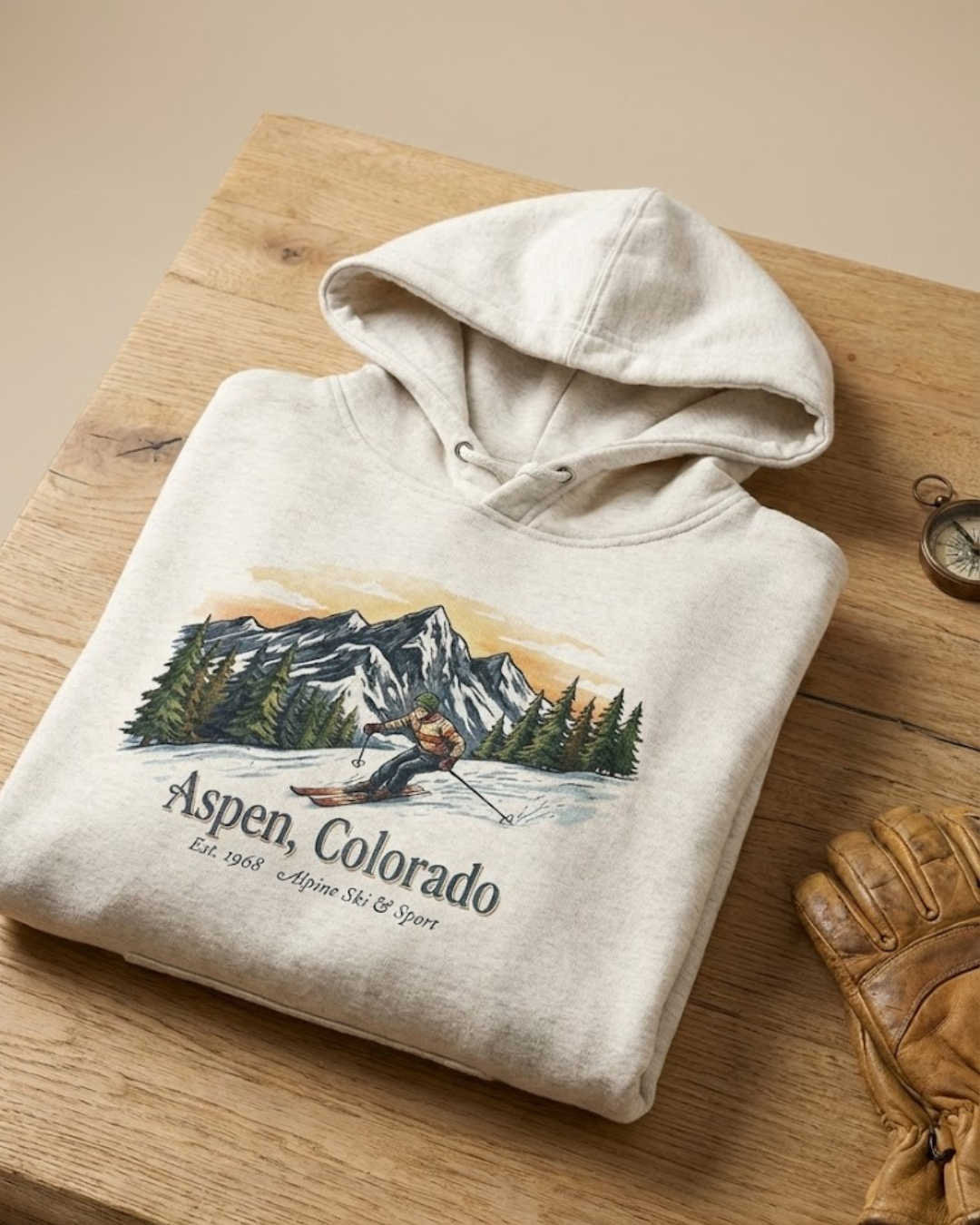 Aspen Alpine Heritage Hoodie - Ski Colorado Mountain Sweatshirt