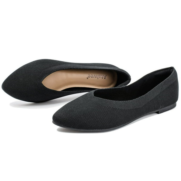 Ataiwee Women's Pointy Toe Casual Ballet Flats, Size 7.5 - Comfortable Shoes