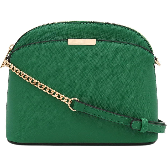 FashionPuzzle Saffiano Small Dome Crossbody Bag – Chic & Versatile!