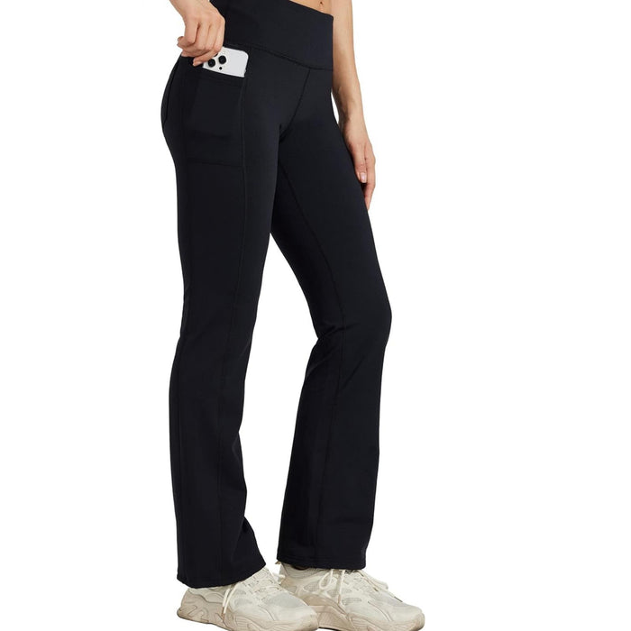 Willit Women's Fleece Lined Pants Yoga Bootcut Thermal Pants Sz xl 1626