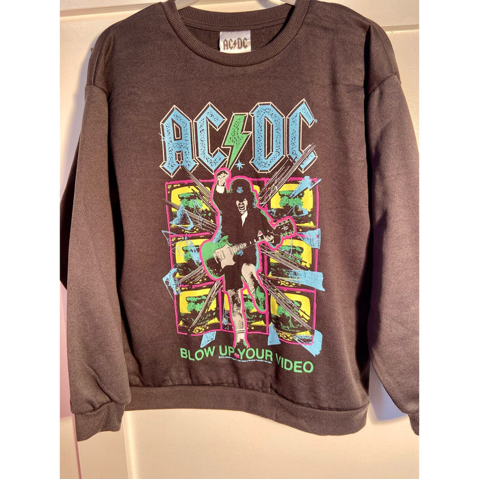 AC/DC Rock Band Black Sweatshirt | Men’s Size S * NEW | Blow Up Your Video MSS21