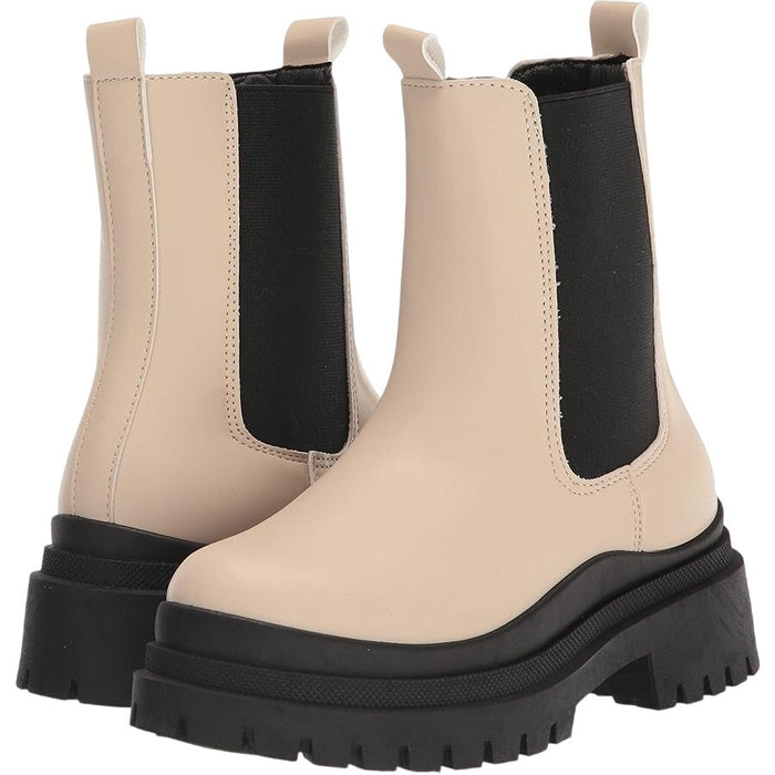 Yoki Women's Ankle Rain Boots Size 7 Cream with Black Accents Water-Resistant