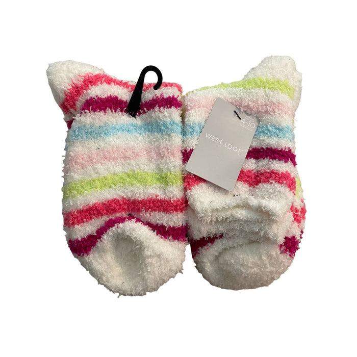 West Loop Cozy Fuzzy Liner Socks 2 PAIR SZ shoe 4-10