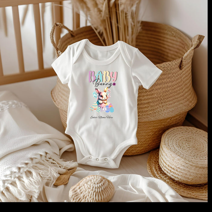 Easter Baby Bunny Infant Fine Jersey Bodysuit - Soft and Durable Baby Clothing Personalized Onesie, Kids Easter Bunny Rabbit Shirt, Easter