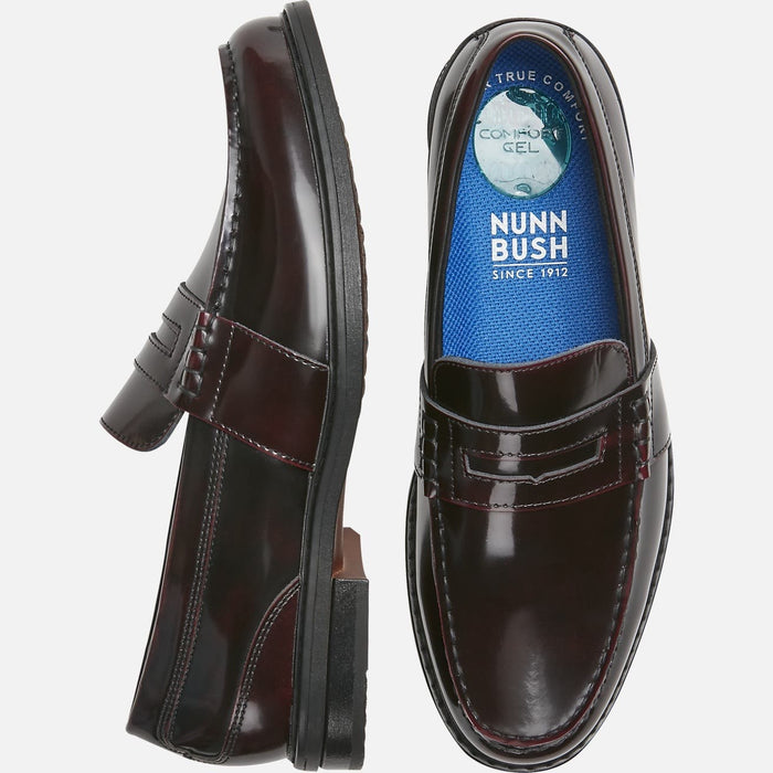 "Nunn Bush Lincoln Moc Toe Penny Loafers, Size 8W"