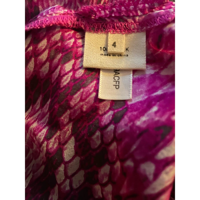 L’AGENCE Pink Snake Print Silk Blouse - Size 4 - Lightweight Elegance * wom202