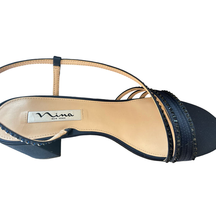 "Nina Women's Natalia Rhinestone Strappy Slingback Sandals, Size 10"
