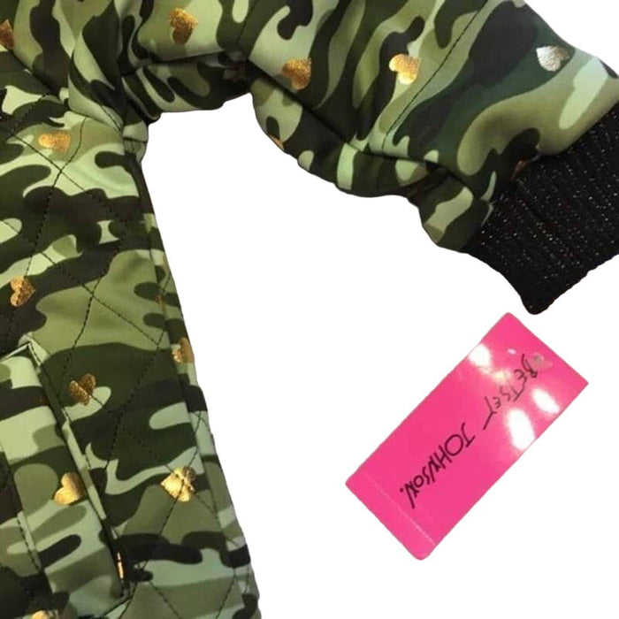 "Betsey Johnson XO Girls Camo Camp Bomber Jacket - Size 5"  K18 *