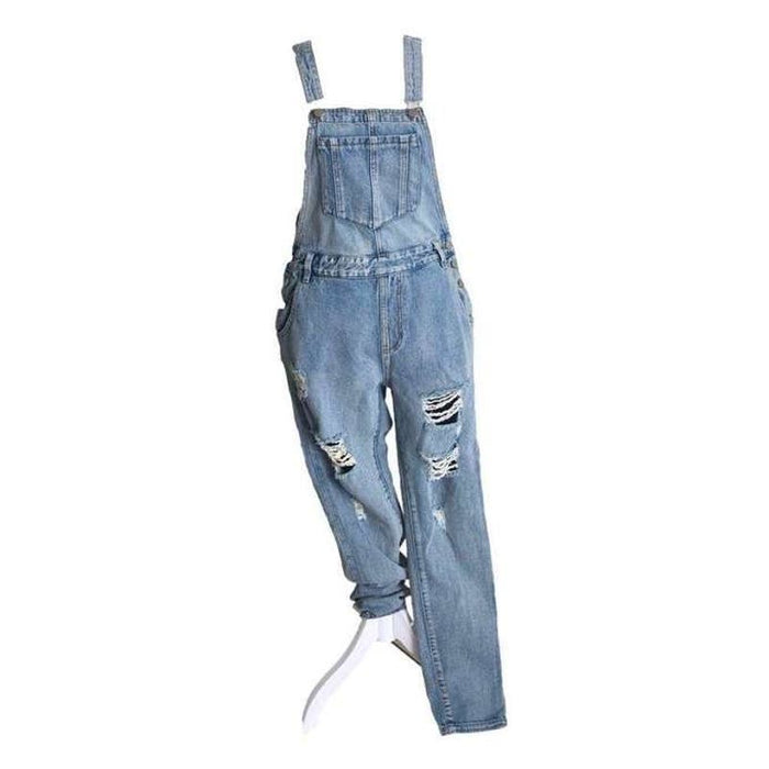 12th Tribe Distressed Sleeveless Overall Pants, Denim Size Small * wj47