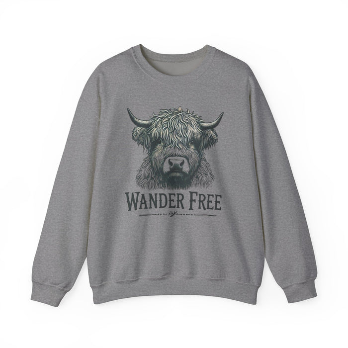 Wander Free Wildlife Nature Graphic Unisex Heavy Blend Crewneck Sweatshirt