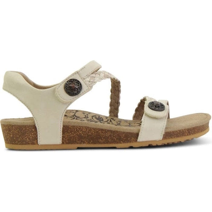 Aetrex Jillian Braided Leather Strap Sandal Supportive & Stylish SZ 6-6.5 / 36.5