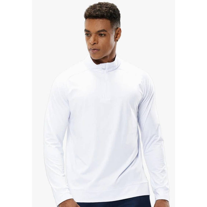 Men's Quarter Zip Long Sleeve Pullover Shirts Brushed Back Fleece XXL