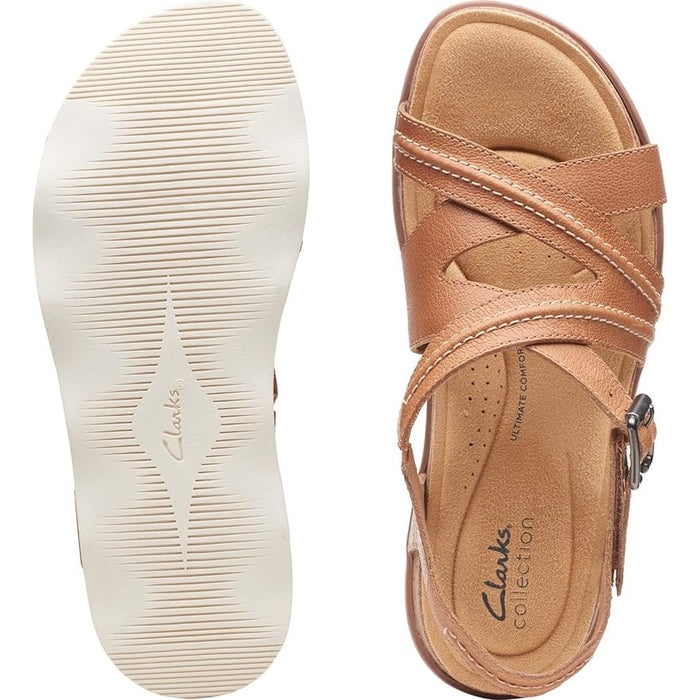 Clarks Women's Brynn Ave Flat Sandal - Comfortable Strappy Sandal SZ 10 Shoes