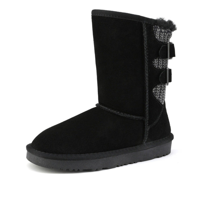 DreamPairs Fur Lined Women's Boots, Size 4, Black - MSRP $49.99