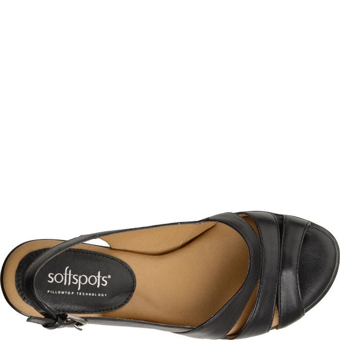 Softspots Women's Neima High-Heeled Slingback Sandals - Black, Size 10W