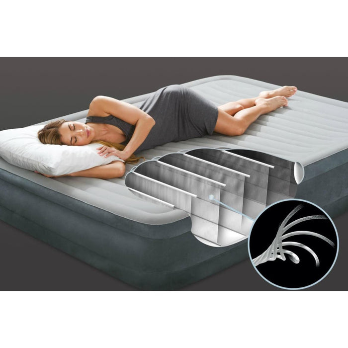 Intex Comfort Plush Mid Rise * Dura-Beam Airbed with Builtin Electric Pump, Full