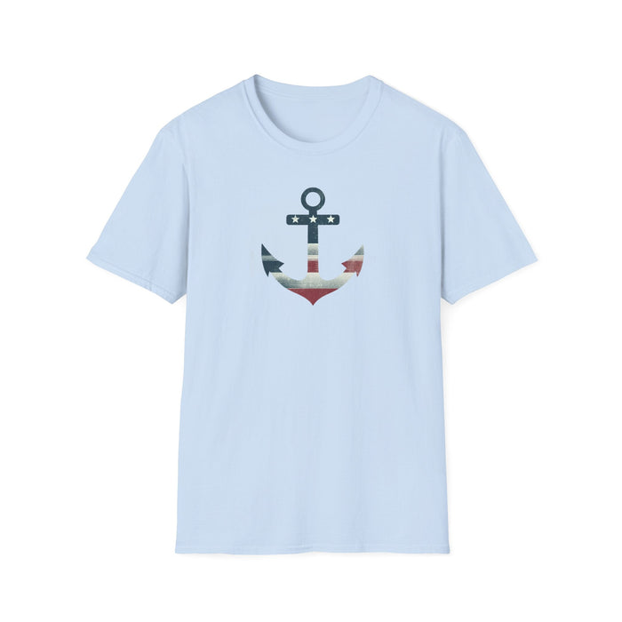 Patriotic Tee Stylish Nautical Seaside Anchor Tee | Unisex Soft-Style Comfort Shirt Great Gift, Husband Gift, Boyfriend Gift, Boat shirt