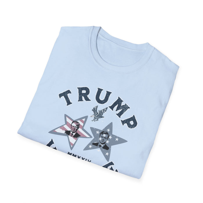 Trump Vance Patriotic T-Shirt Bold USA Flag Design for Supporters