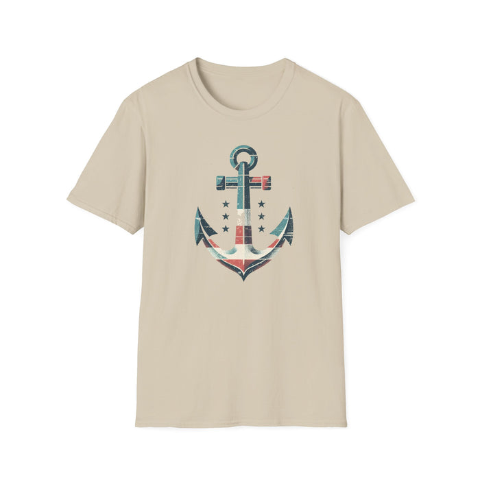 Patriotic Tee Stylish Nautical Seaside Anchor Tee | Unisex Soft-Style Comfort Shirt Great Gift, Husband Gift, Boyfriend Gift, Boat shirt