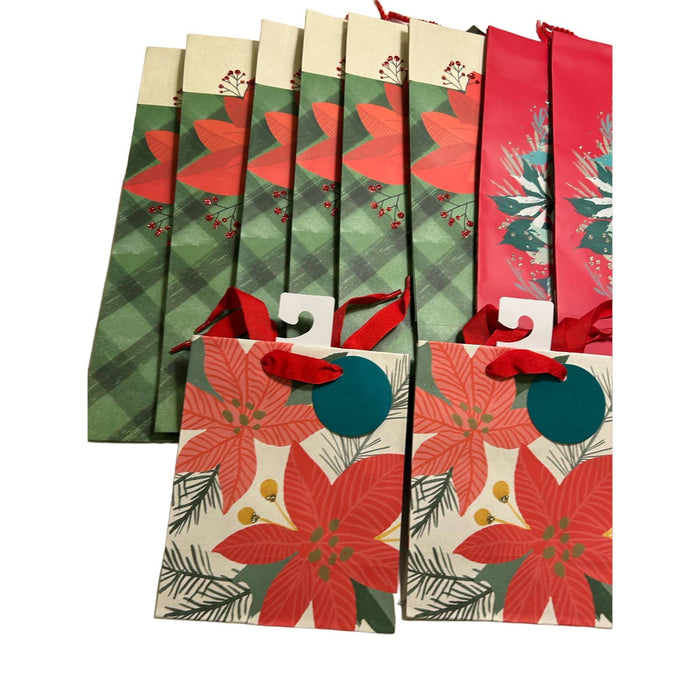 Bundle Christmas holiday wrapping 11 bags and tissue paper