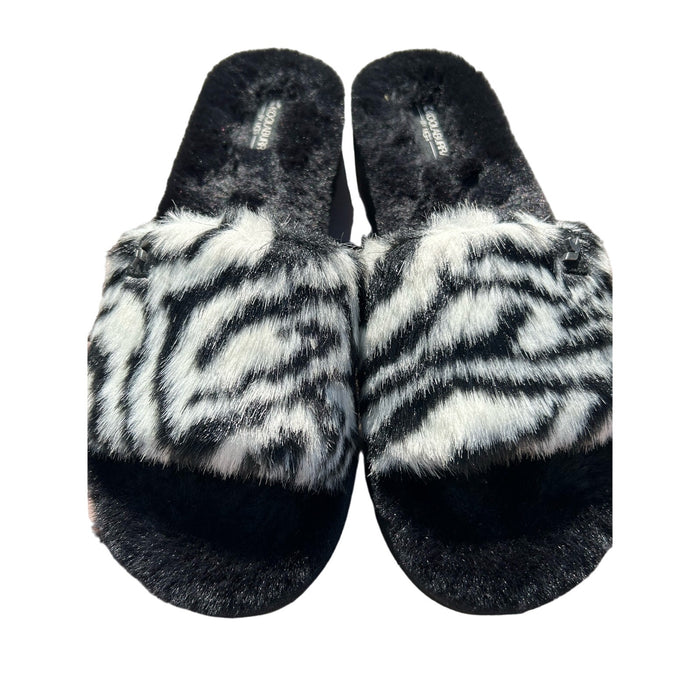 Koolaburra by UGG Women's Fuzz-Ah Zebra Slide Slippers Size 11Faux-Fur Comfort