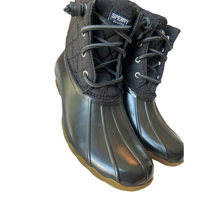 Sperry Unisex-Child Saltwater Boots SZ 5 - Black