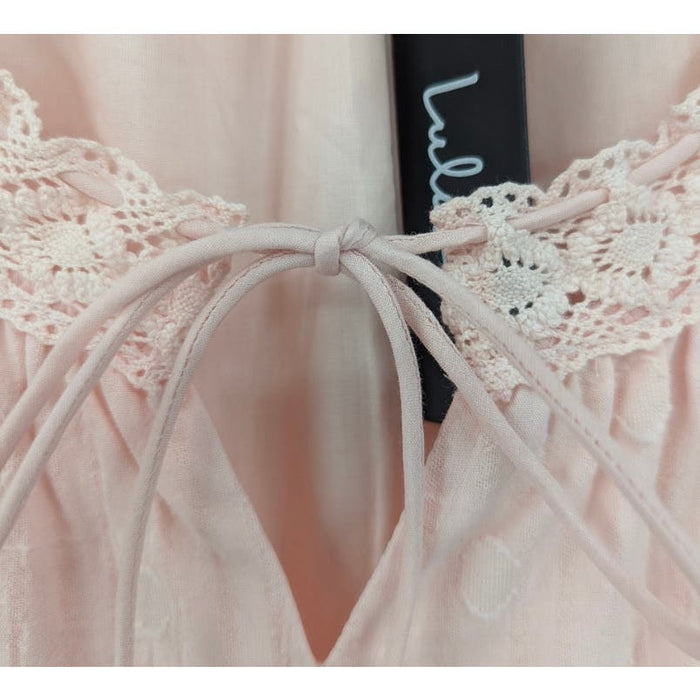 Lulu's Light Pink Boho Babydoll Dress Size M * Perfect for Summer Days WD22