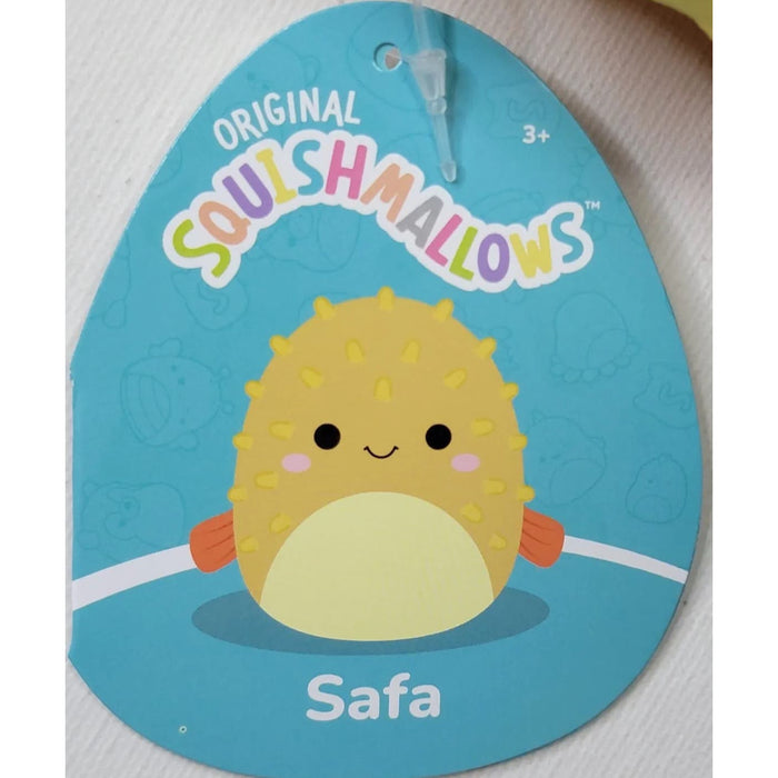 Squishmallow 11” Safa Puffer Fish Soft Gold Minky Polka Dotted Sea Plush