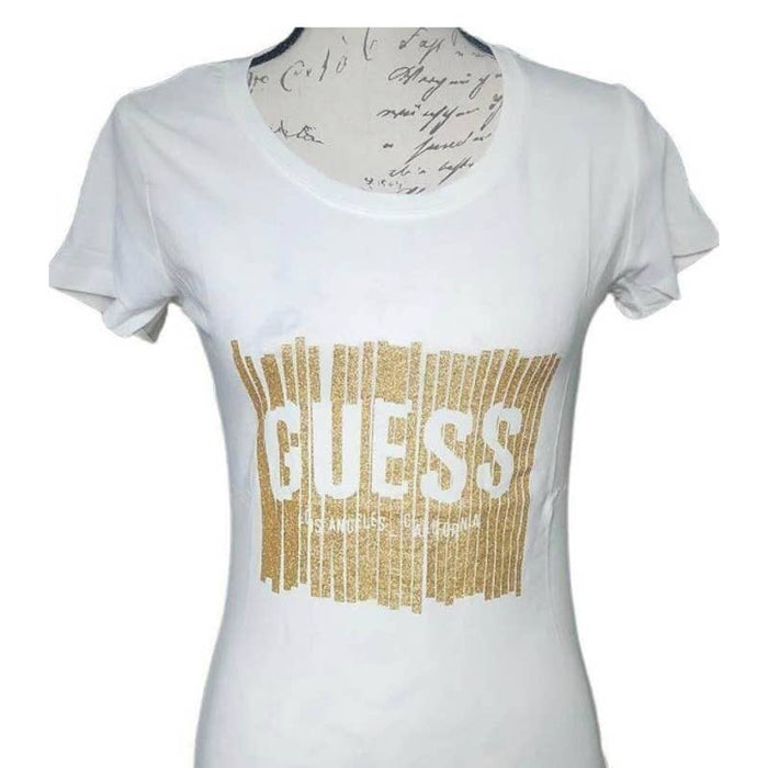 Guess Women's shirt with Gold graphic T-shirt SZ m