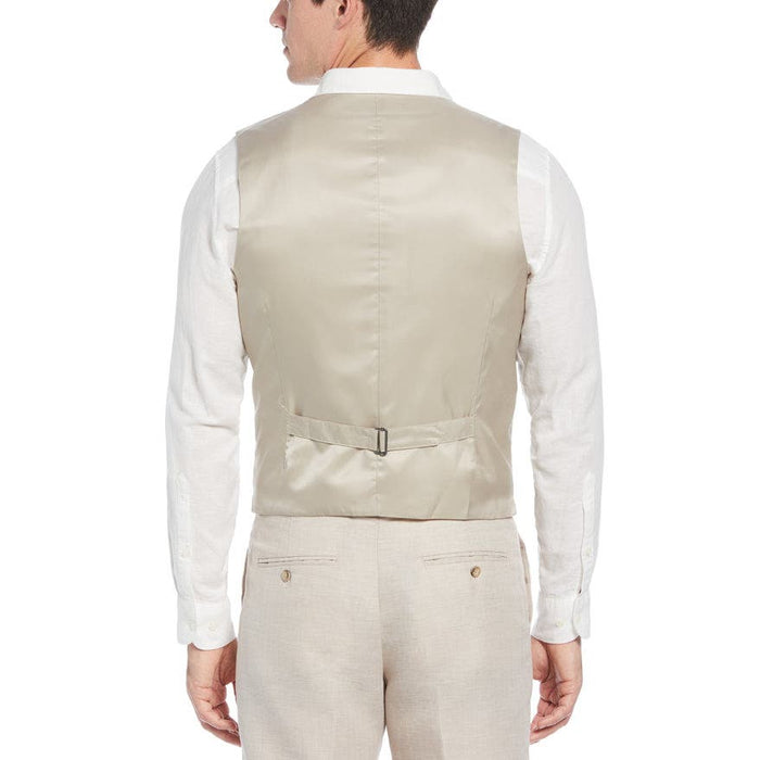 Perry Ellis Linen Blend Herringbone Suit Vest, Size S * men985