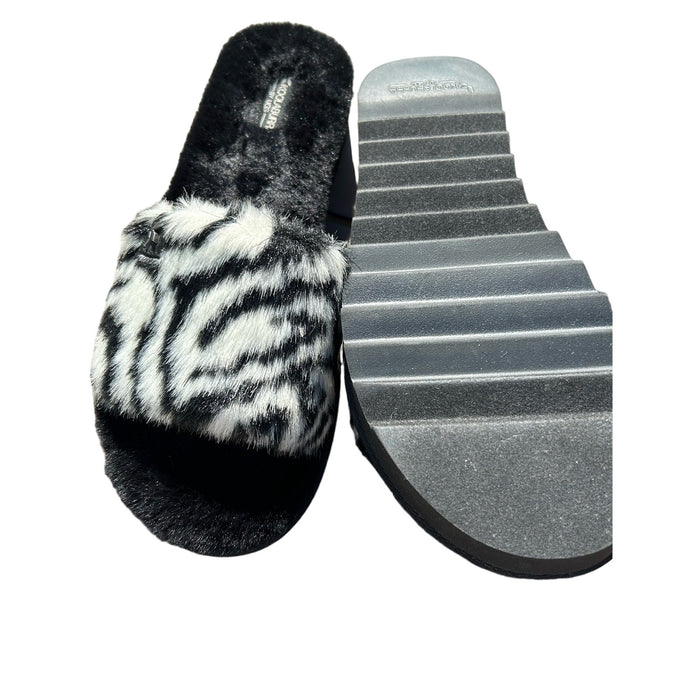 Koolaburra by UGG Women's Fuzz-Ah Zebra Slide Slippers Size 11Faux-Fur Comfort