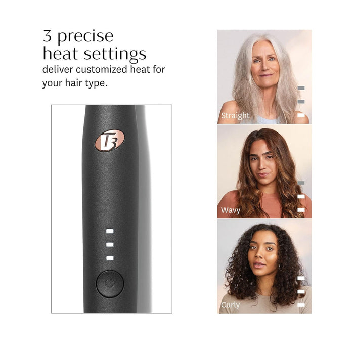 T3 Edge Heated Smoothing & Styling Brush | Rapid HeatIQ Technology Ion Generato