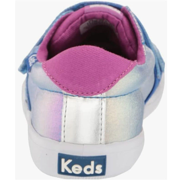 Keds Kids Courtney HL Sneaker, Blue Iridescent, 4 US Unisex Little Kid