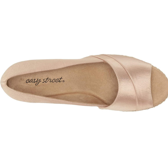 Easy Street Jasper Wedge Sandal, Sz 9, Natural Thai Silk, Slip-On Womens Shoes