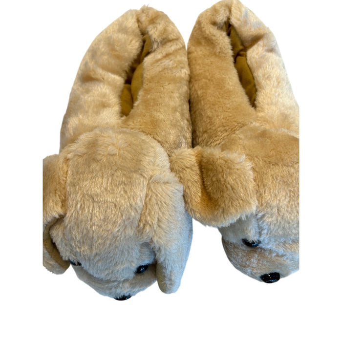 Funziez Fuzzy Dog Slippers Unisex Animal Print Cozy Winter Footwear SZ M